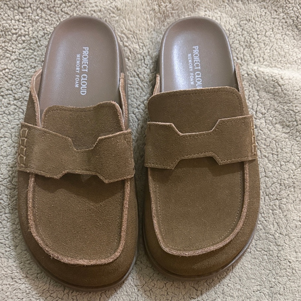 Project Cloud Brown Suede Slip-On Loafers